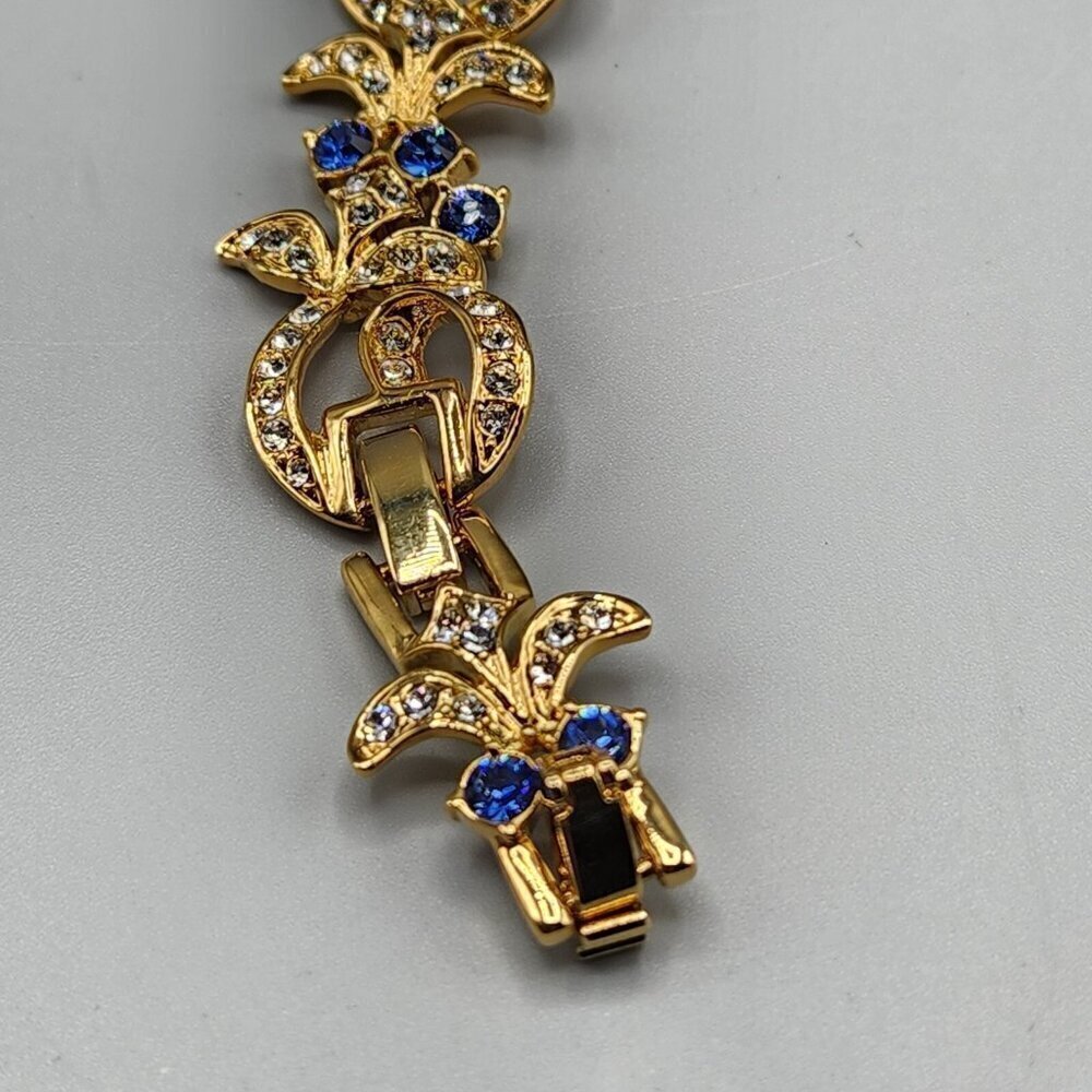 Camrose & Kross JBK Blue Faux Sapphire Clear Bracelet Jacqueline Kennedy Jackie - Picture 6 of 12